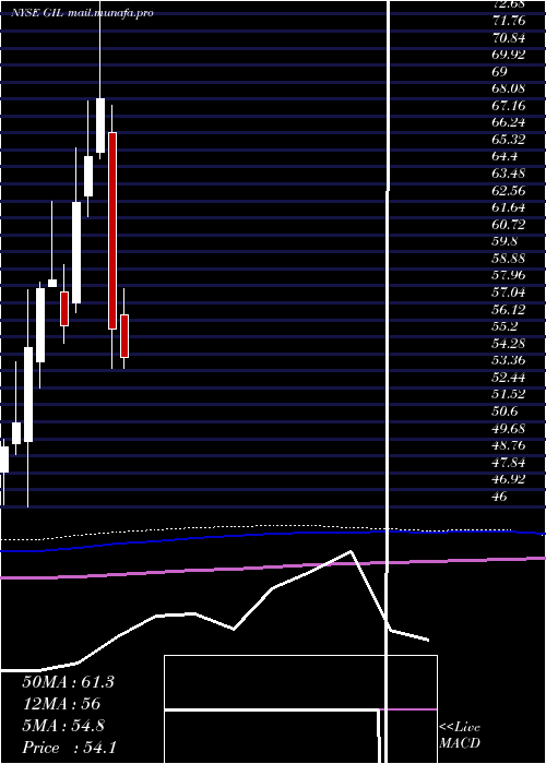  monthly chart GildanActivewear
