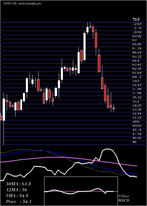  weekly chart GildanActivewear