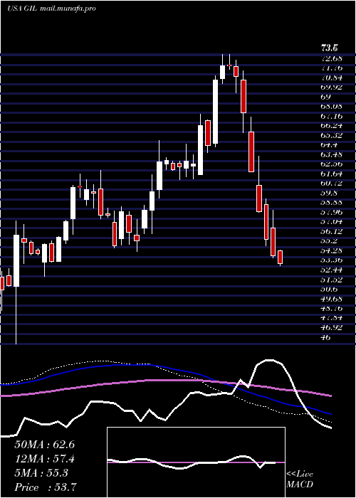  weekly chart GildanActivewear